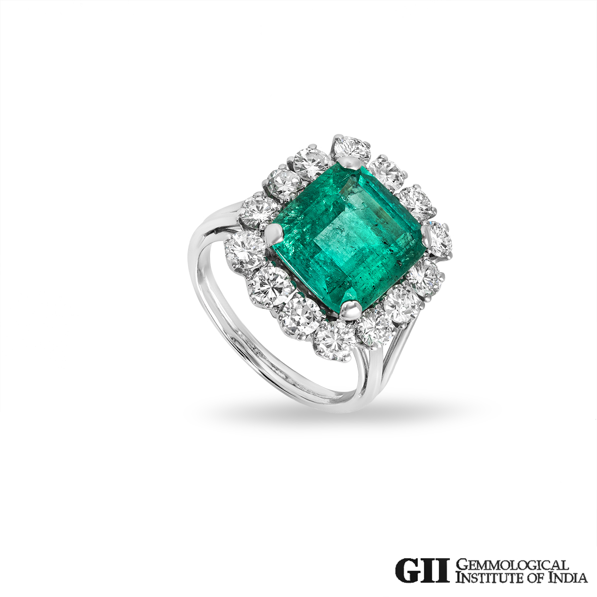 Platinum Colombian Emerald & Diamond Ring 5.33ct